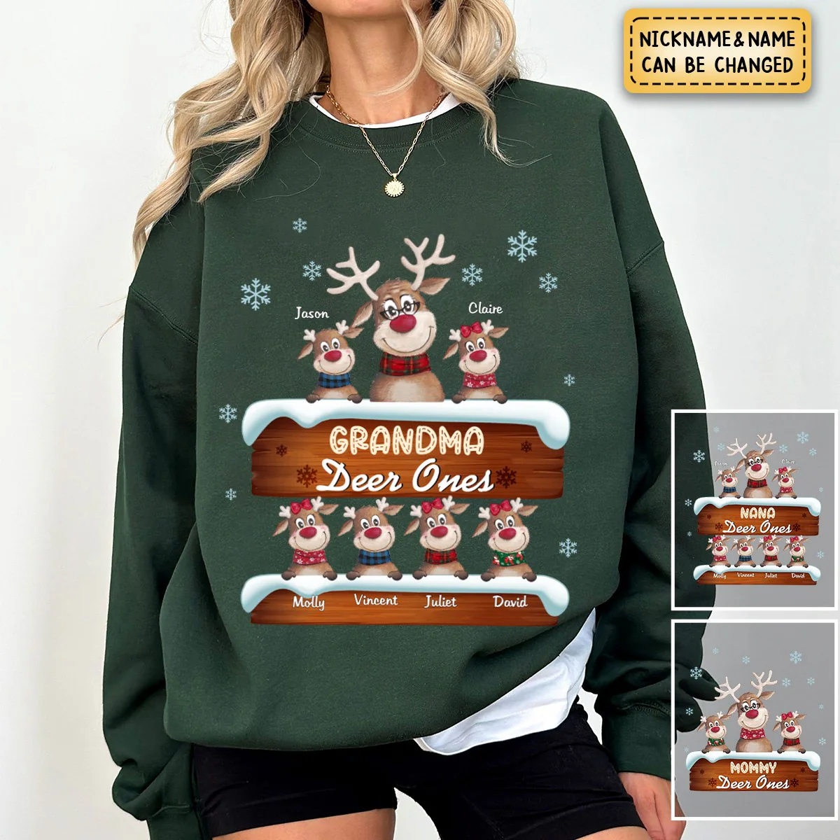 Personalized Grandma's Deer Ones Sweatshirt - Image 6