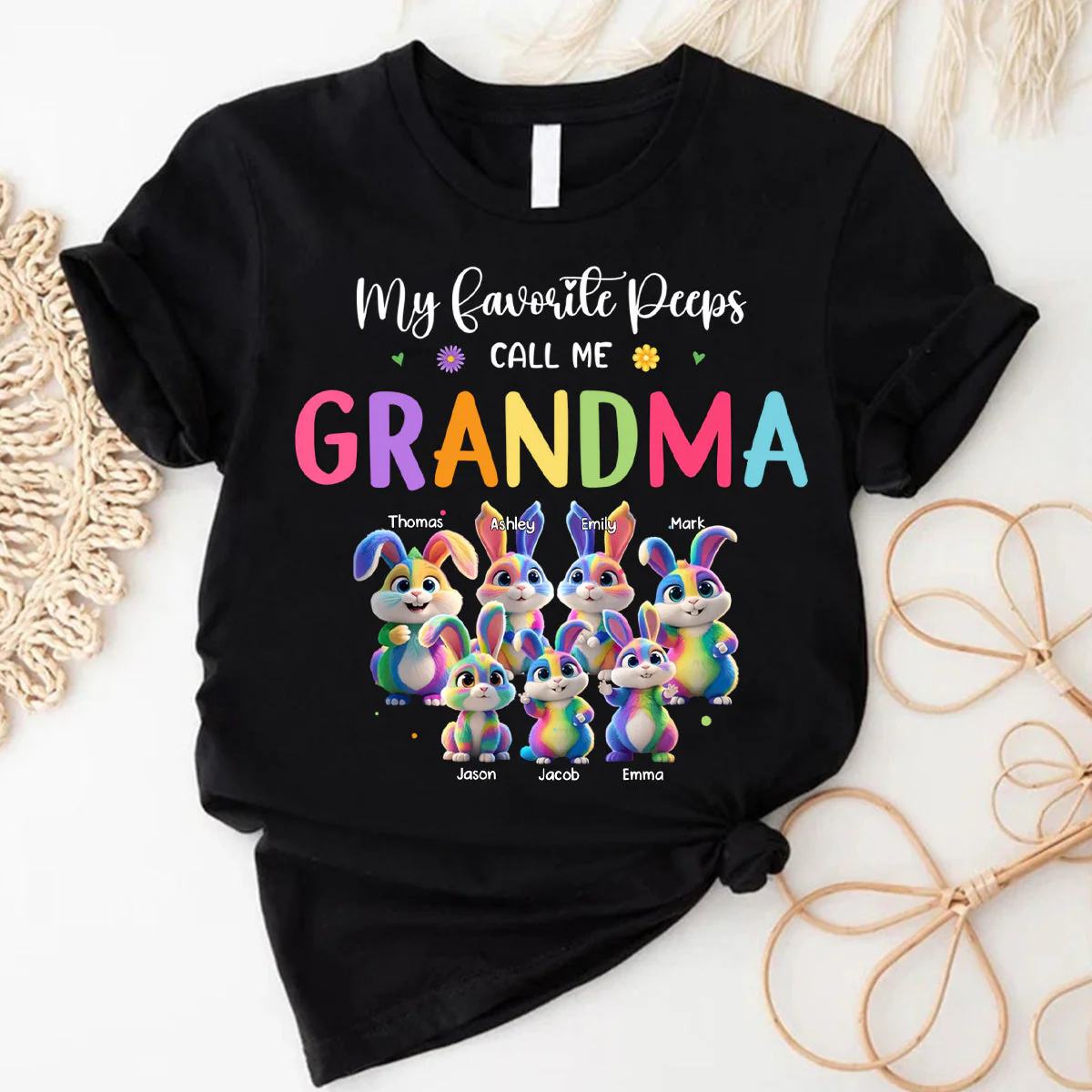 Personalized Grandma's Favorite Kids Easter Day Pure Cotton T-Shirt - Image 3