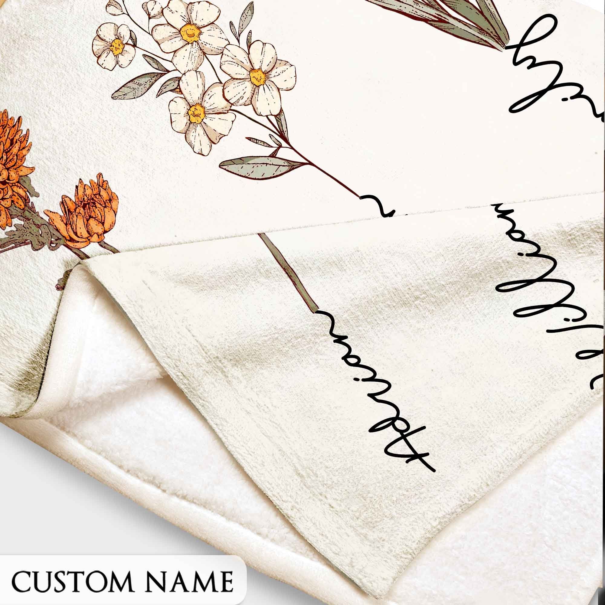 Personalized Grandma's Garden Birth Flower Blanket - Image 6