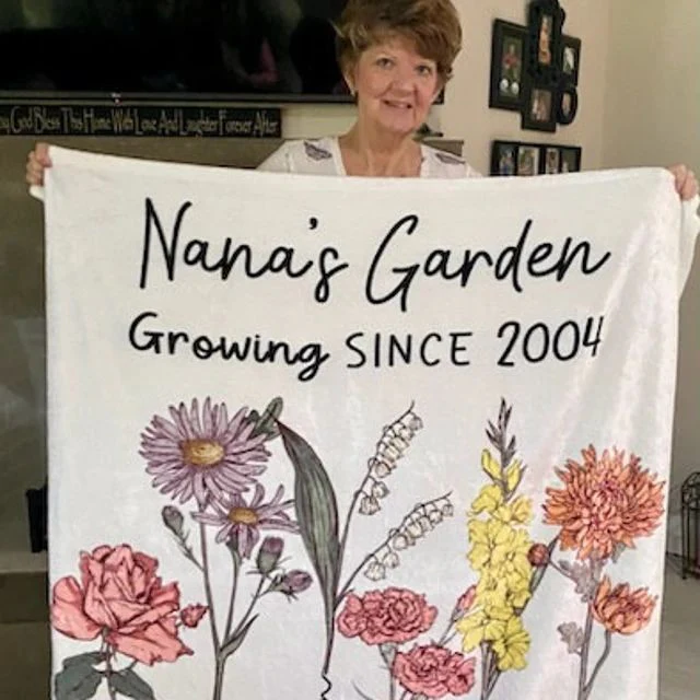 Personalized Grandma's Garden Birth Flower Blanket - Image 9