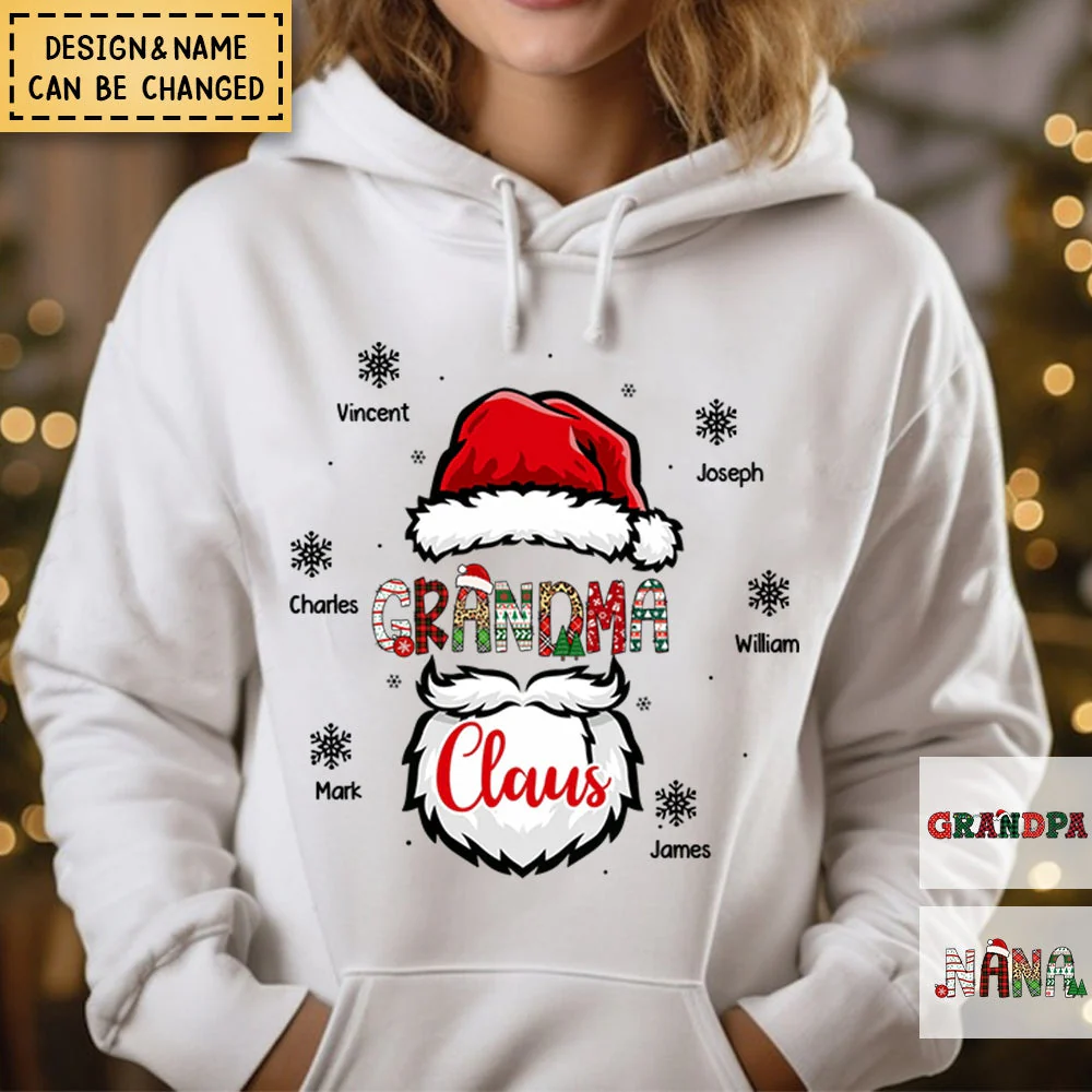 Personalized Grandpa and Grandma Claus Shirt - Hoodie - Image 2