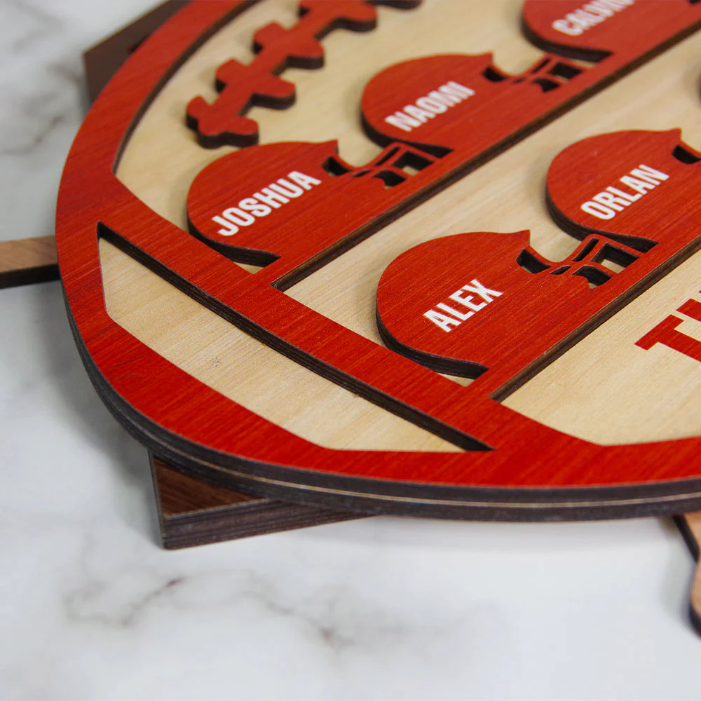 Personalized Great Catches American Footbal-Layered Wood Sign Stand Gift For Football Lovers - Image 5