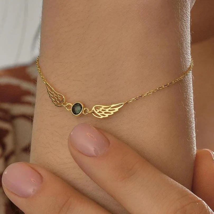 Personalized Guardian Angel Birthstone Bracelet - Image 7
