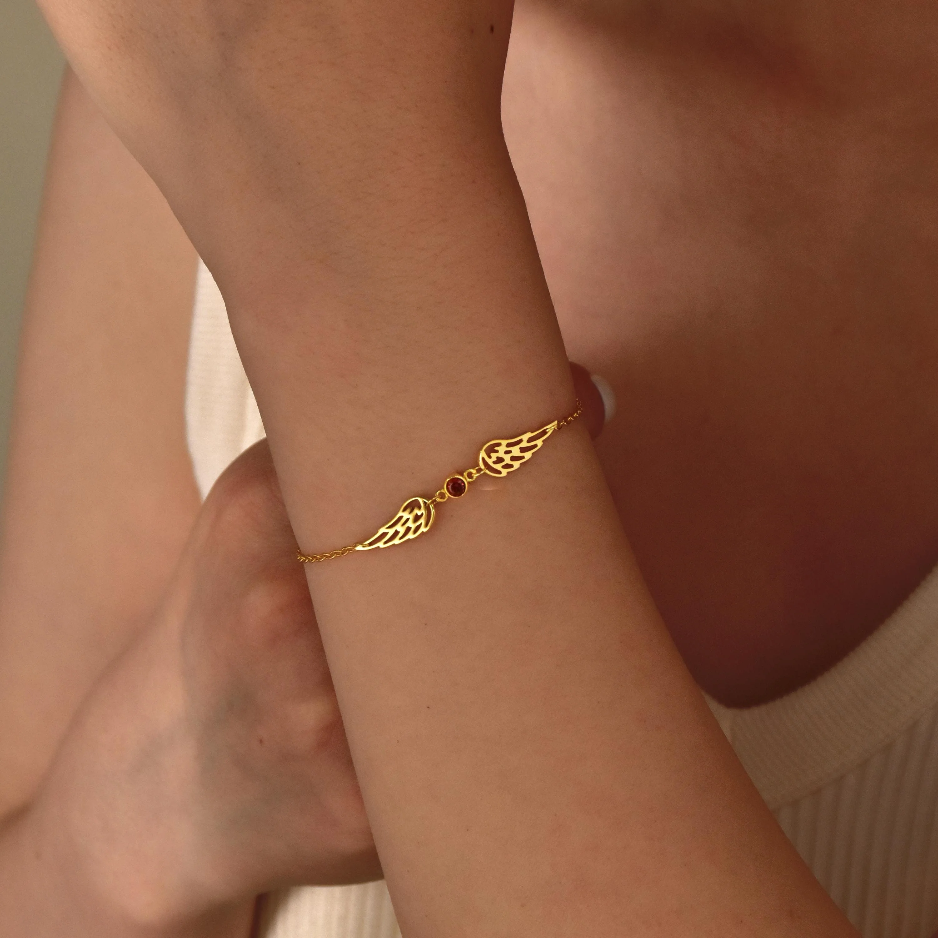 Personalized Guardian Angel Birthstone Bracelet - Image 9