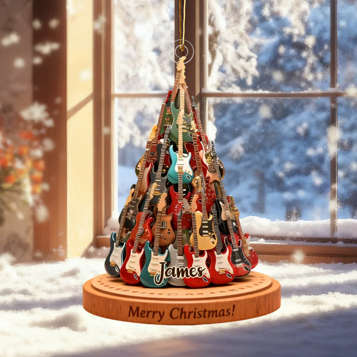 Personalized Guitar Christmas Tree Ornament,Musician Gift,Electric Guitar Holiday Decor,Music Lover - Image 4