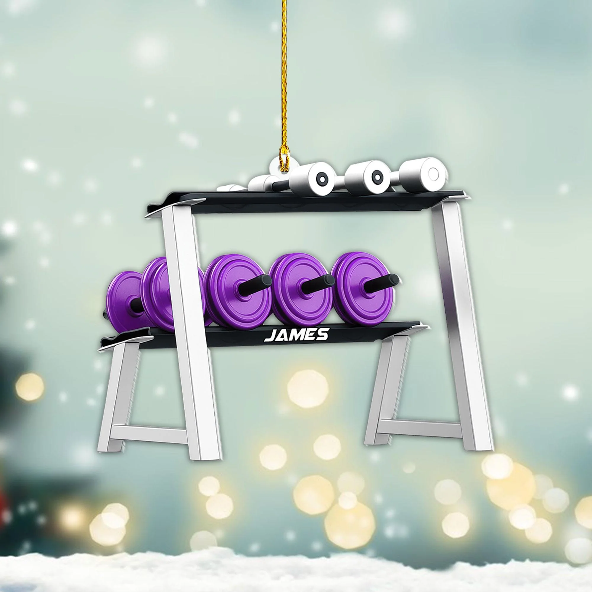 Personalized Gym Ornament, Christmas Fitness Lover Workout Gift for Him - Image 10