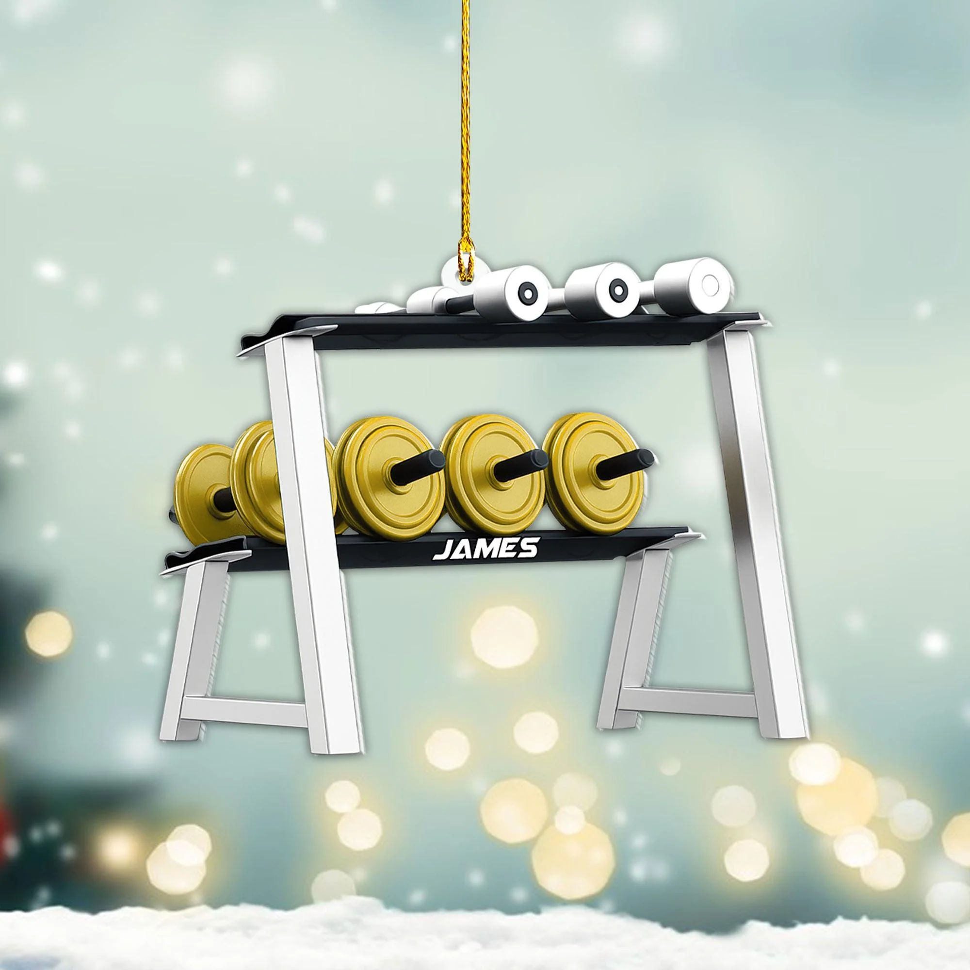 Personalized Gym Ornament, Christmas Fitness Lover Workout Gift for Him - Image 11