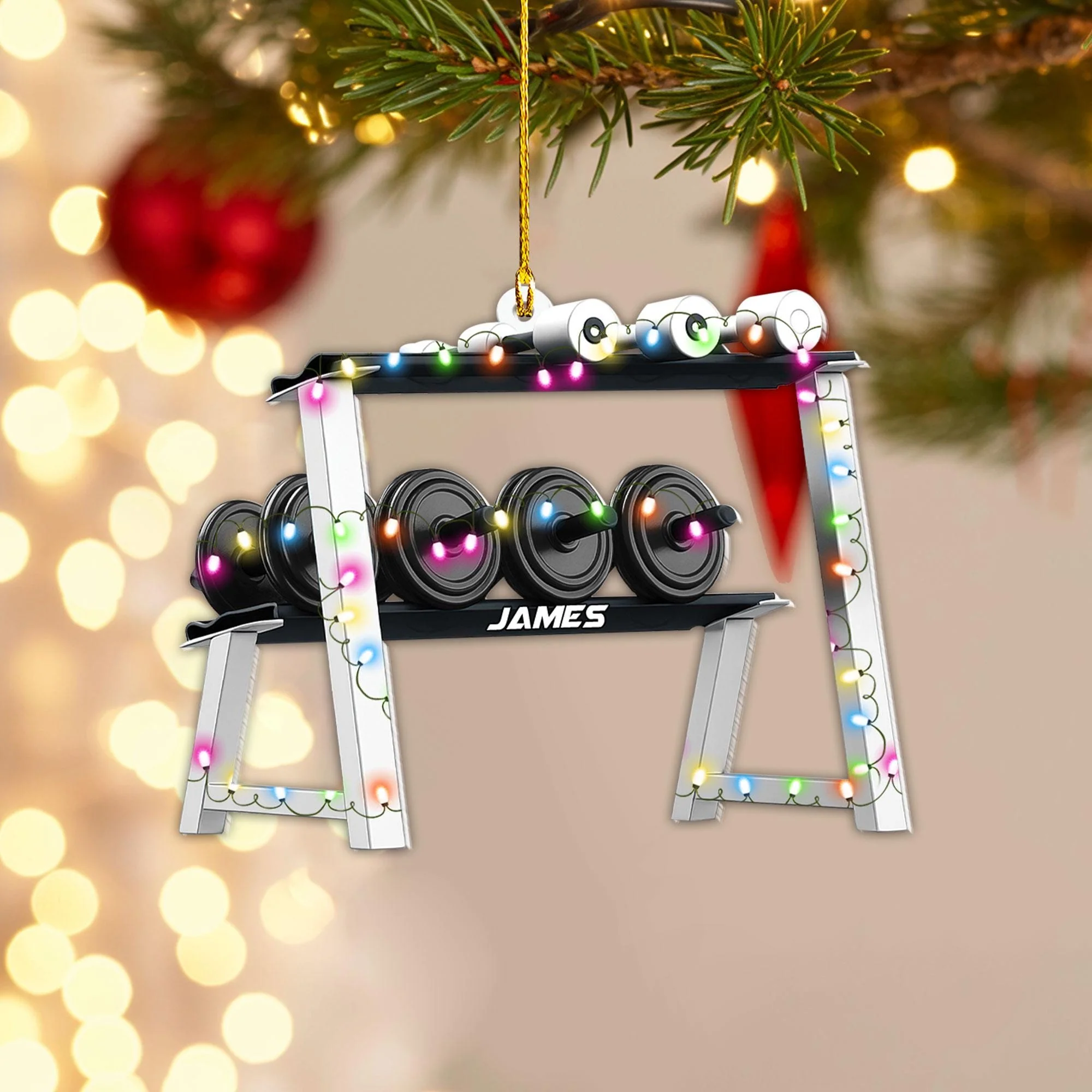 Personalized Gym Ornament, Christmas Fitness Lover Workout Gift for Him - Image 4