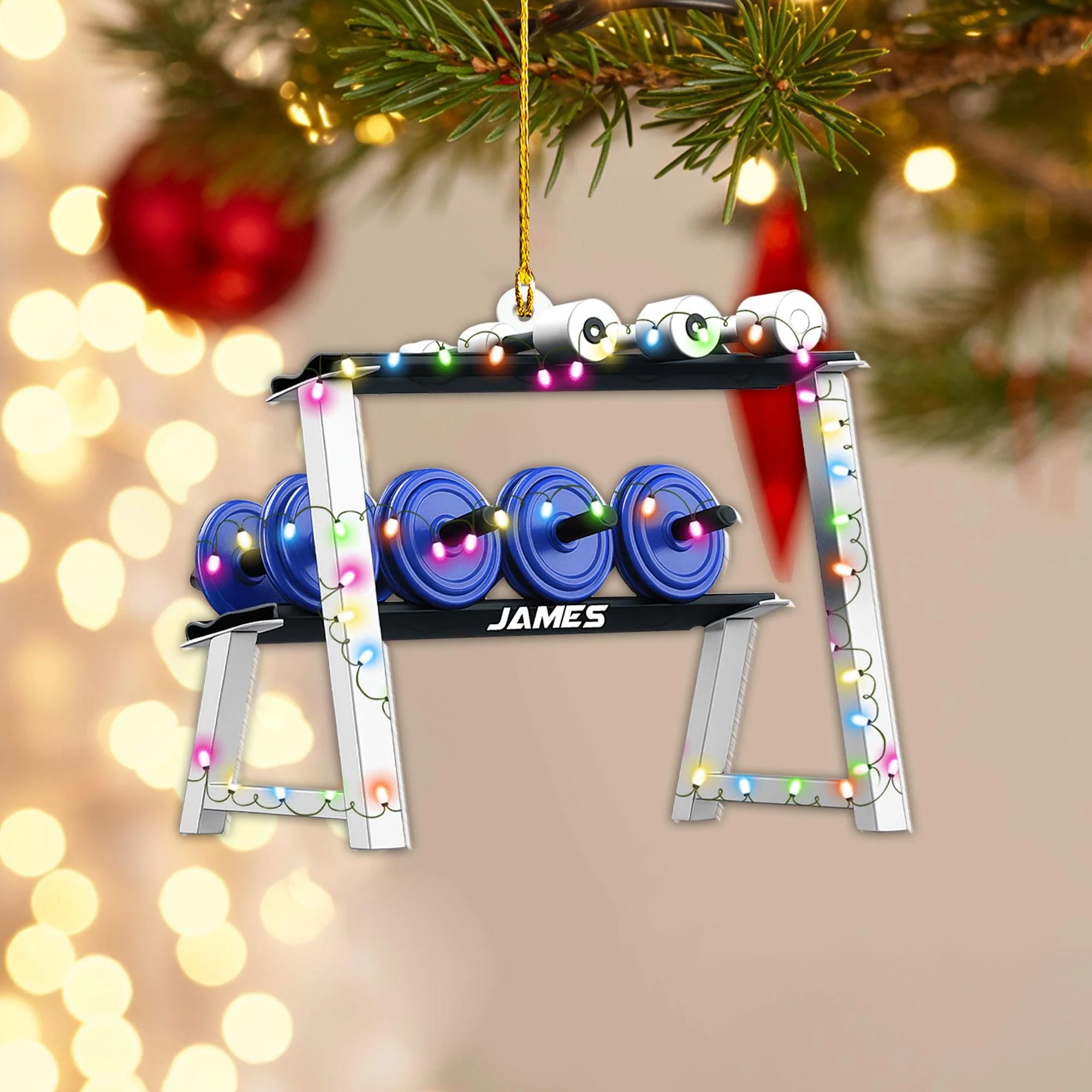 Personalized Gym Ornament, Christmas Fitness Lover Workout Gift for Him - Image 5
