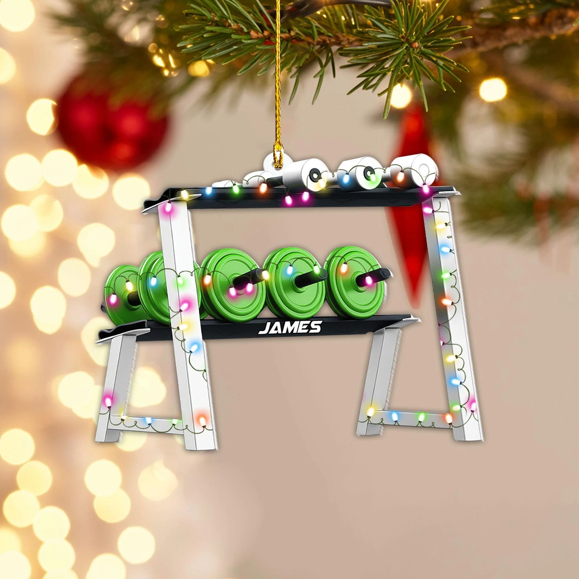 Personalized Gym Ornament, Christmas Fitness Lover Workout Gift for Him - Image 6