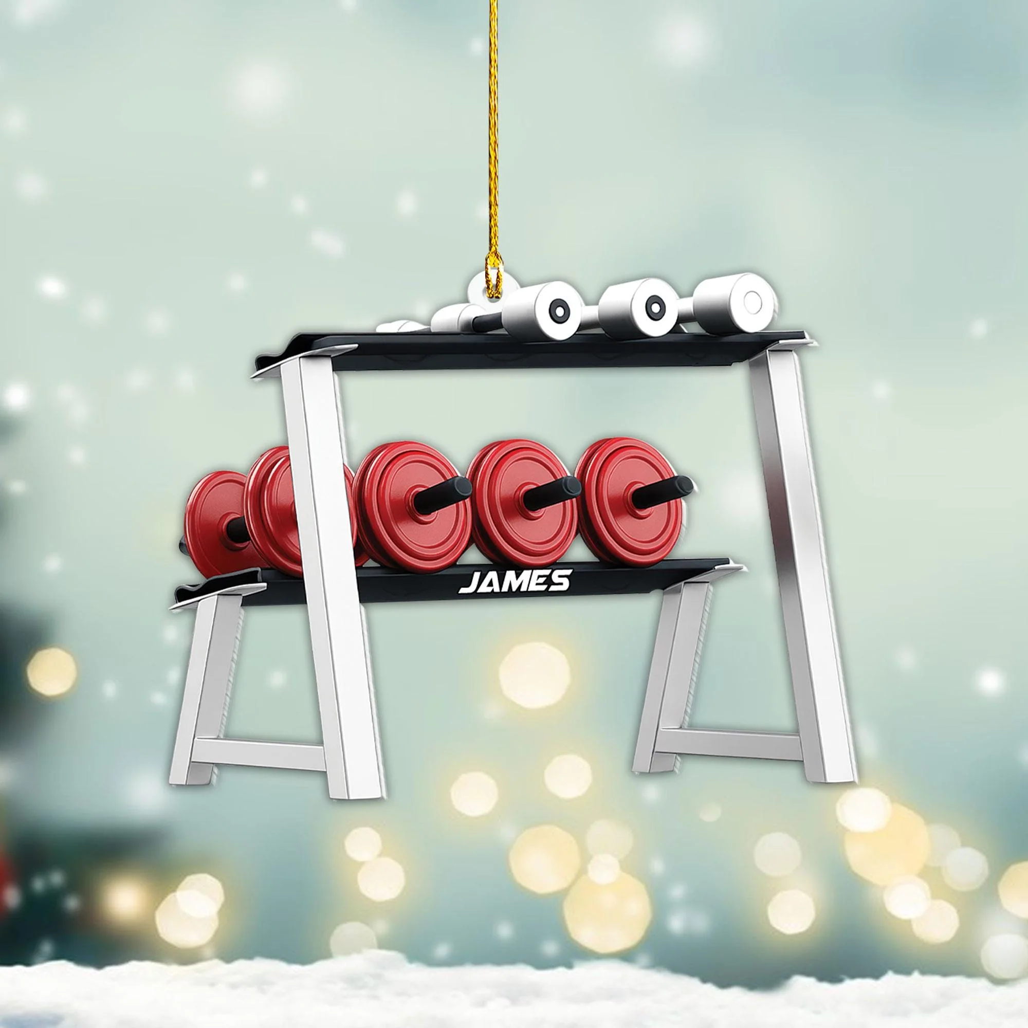 Personalized Gym Ornament, Christmas Fitness Lover Workout Gift for Him - Image 7