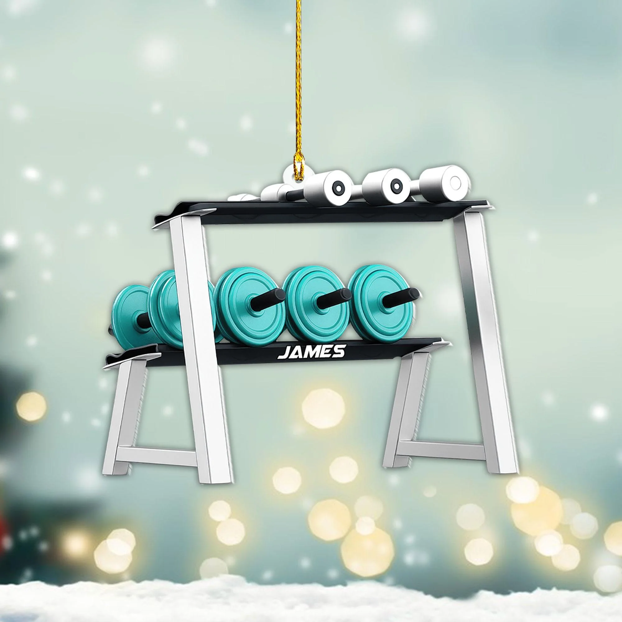 Personalized Gym Ornament, Christmas Fitness Lover Workout Gift for Him - Image 8