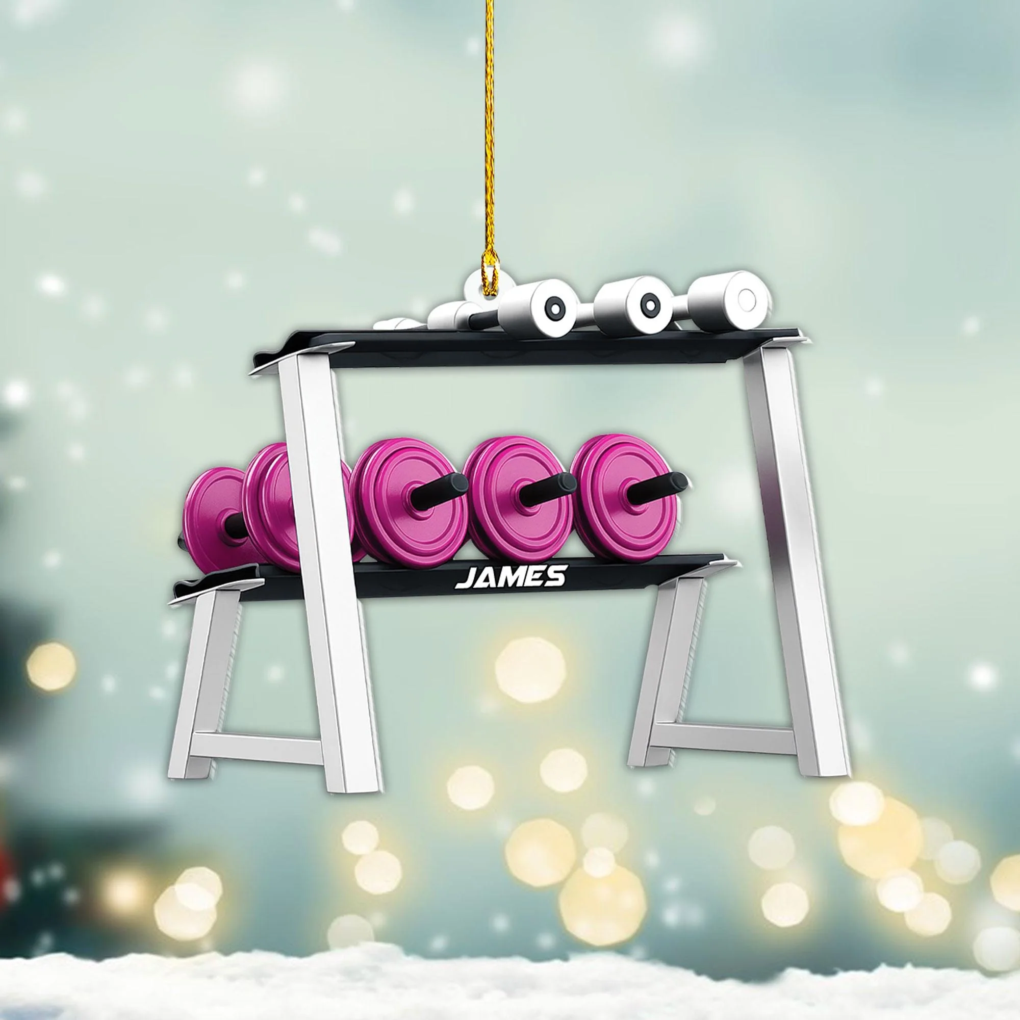 Personalized Gym Ornament, Christmas Fitness Lover Workout Gift for Him - Image 9