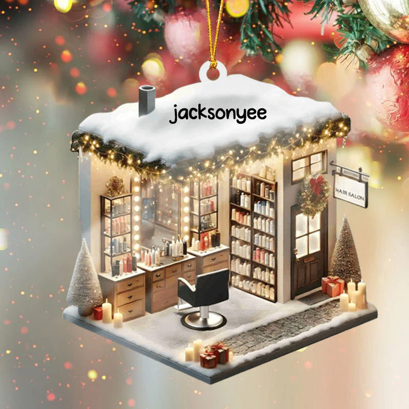 Personalized Hair Salon Acrylic Ornament Gift For Hairdresser - Image 4