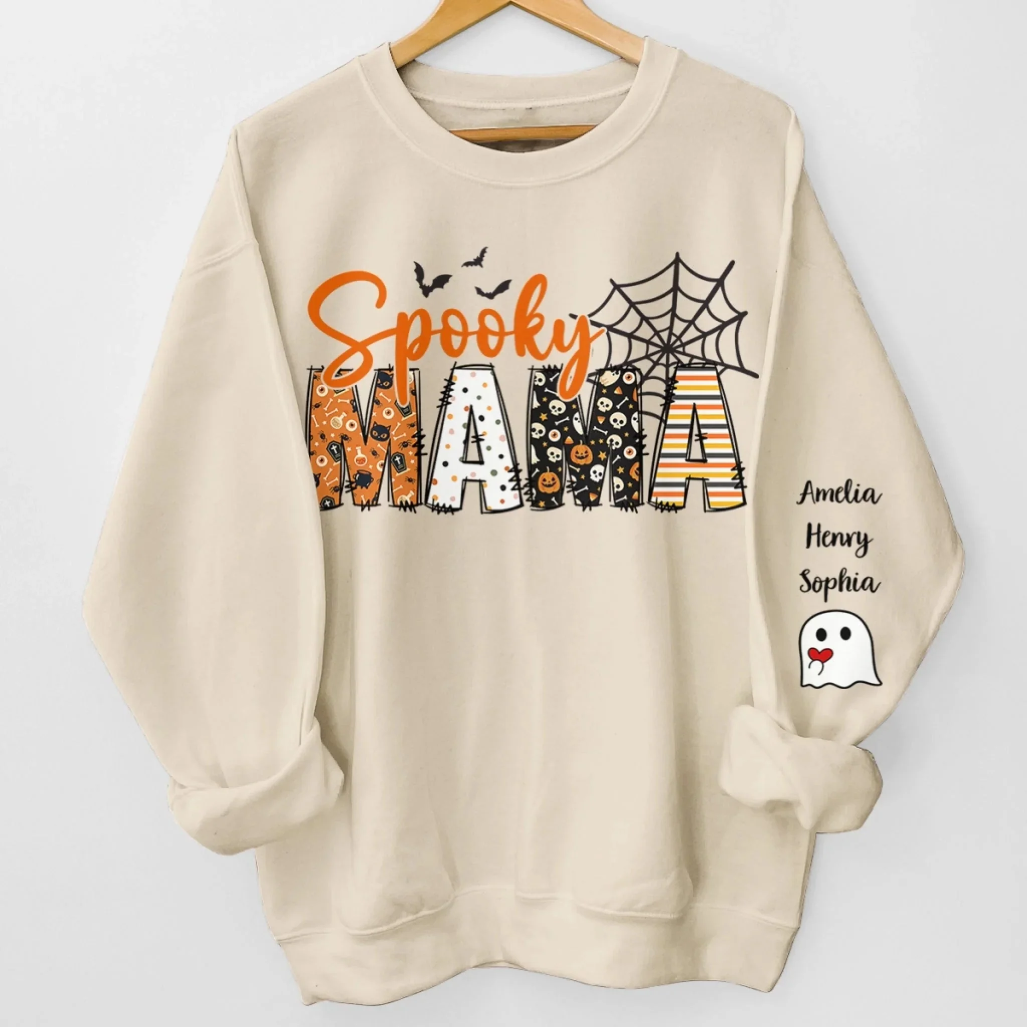 Personalized Halloween Birthday Gifts For Mom, Grandma - Family Together Under Pumpkin Glow
