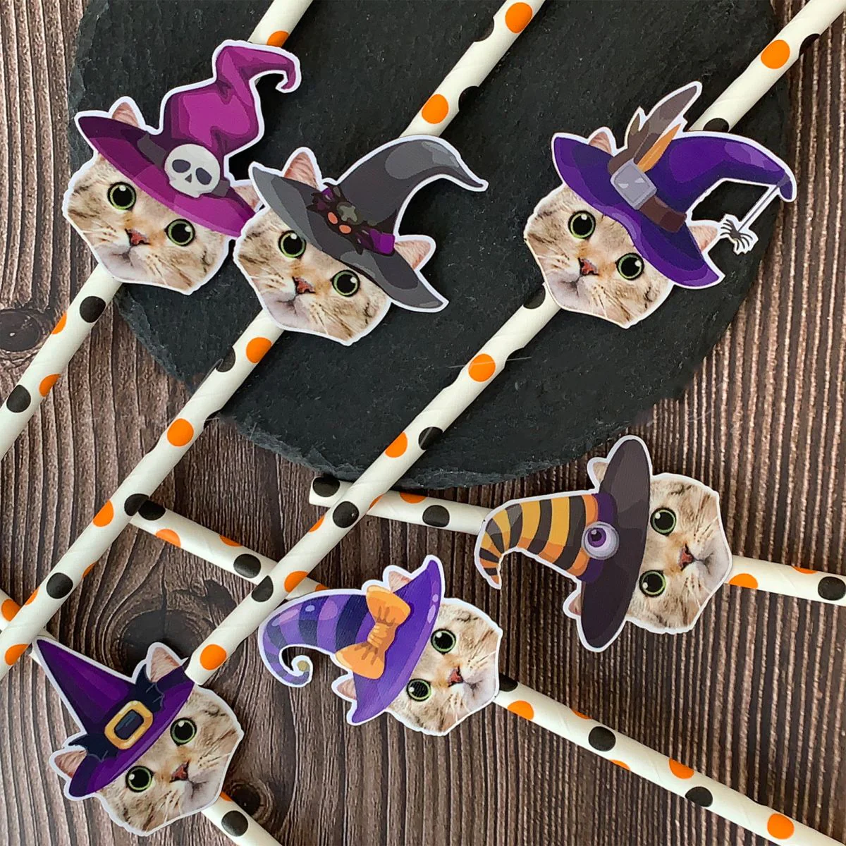 Personalized Halloween Witch Themed Party Face Straws - Image 5