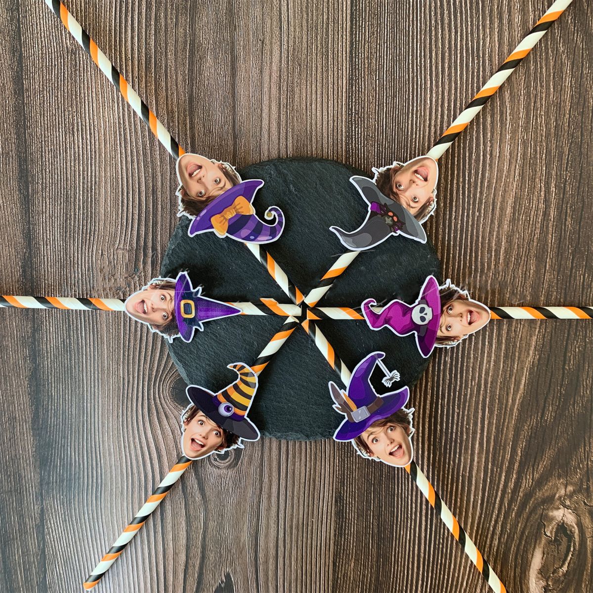 Personalized Halloween Witch Themed Party Face Straws - Image 6