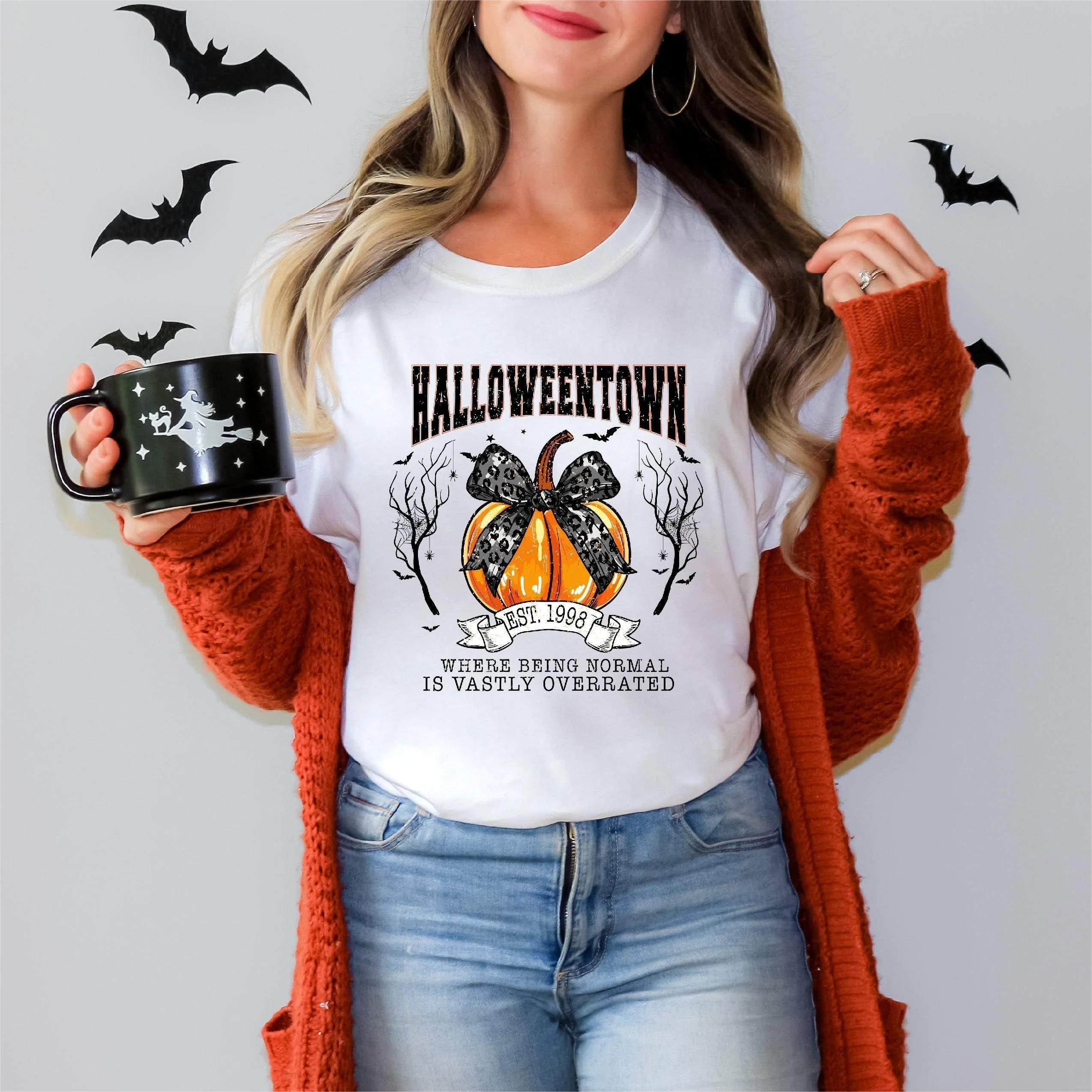 Personalized Halloweentown Pumpkin Pure cotton T-Shirt Halloween Party - Image 2