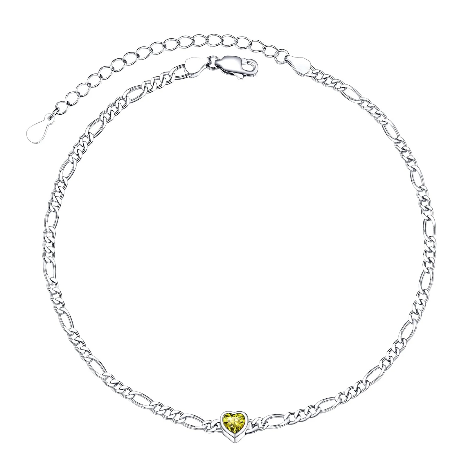 Personalized Heart Birthstone Anklet for Women - Image 7