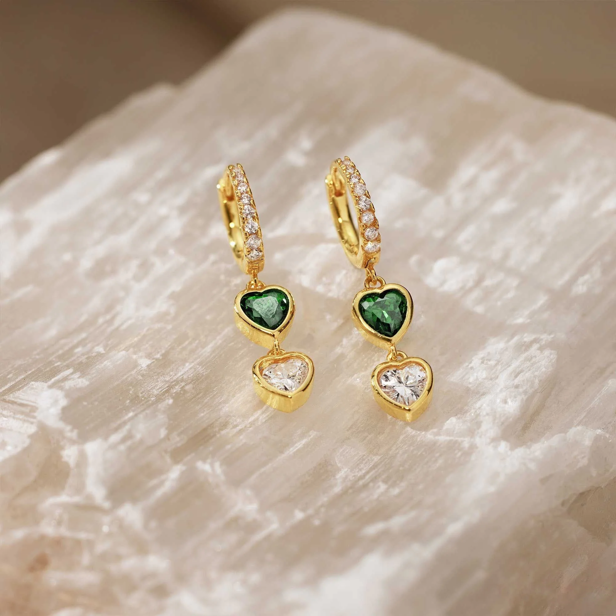 Personalized Heart Birthstone Earrings – Gift for Moms, Grandmas - Image 5