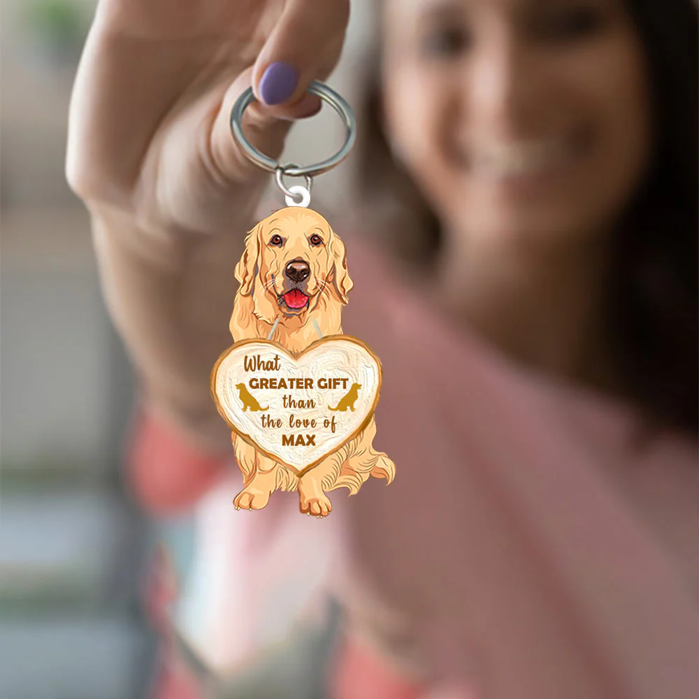 Personalized Heart Dog Acrylic Keychain Gift For Dog Lovers - Image 2