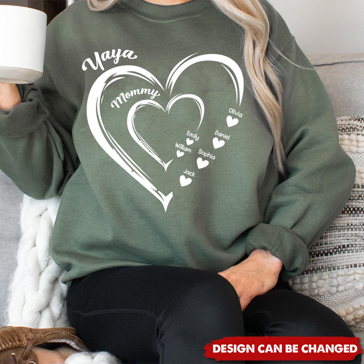 Personalized Heart In Heart grandma Sweatshirt - Image 4