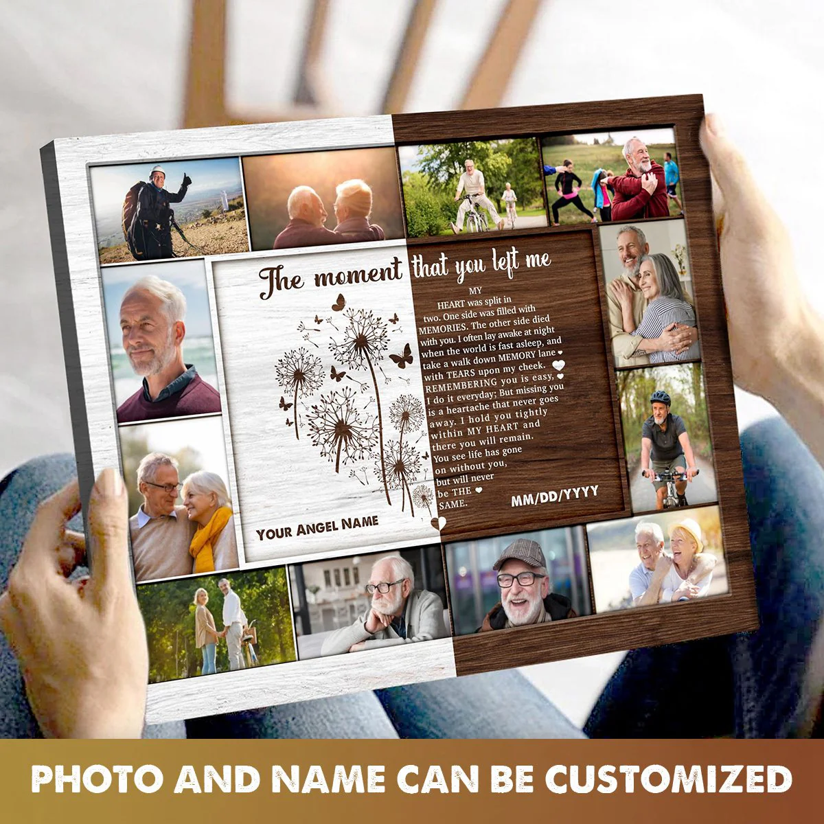Personalized Heart Memorial Photo Collage Canvas/Poster Loss Of A Loved One Gifts - Image 2