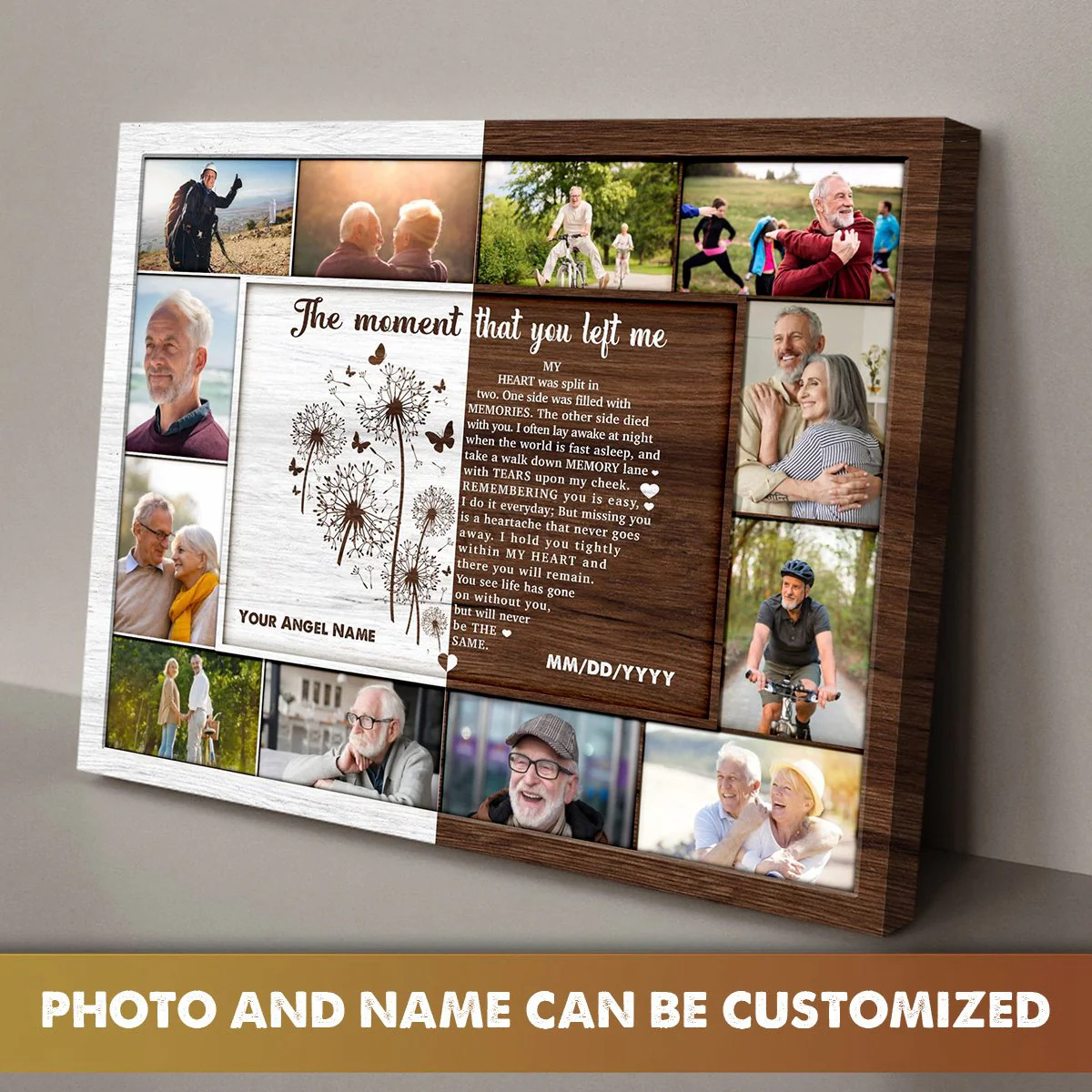 Personalized Heart Memorial Photo Collage Canvas/Poster Loss Of A Loved One Gifts - Image 4