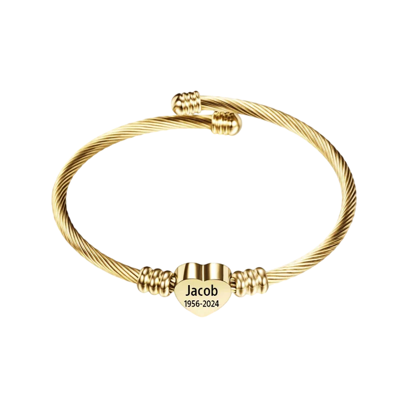 Personalized Heart Name&Date Memorial Bracelet