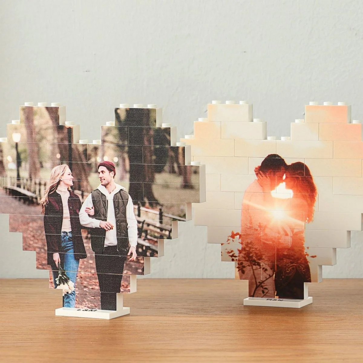 Personalized Heart Shape Custom Photo Couples Brick Puzzle - Image 11