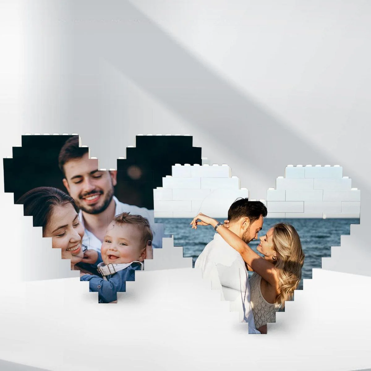 Personalized Heart Shape Custom Photo Couples Brick Puzzle - Image 8