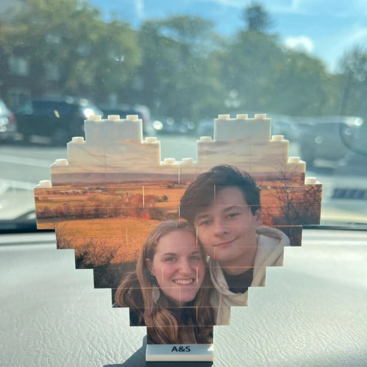 Personalized Heart Shape Custom Photo Couples Brick Puzzle - Image 9