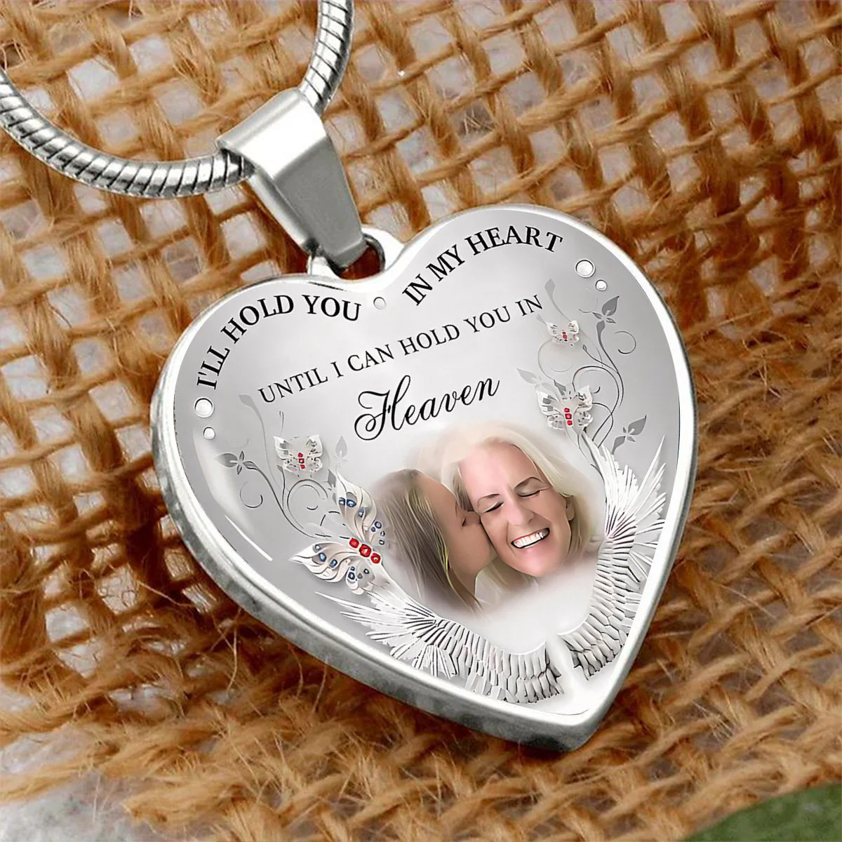 Personalized Heart-shaped Photo Memorial Necklace - Image 6