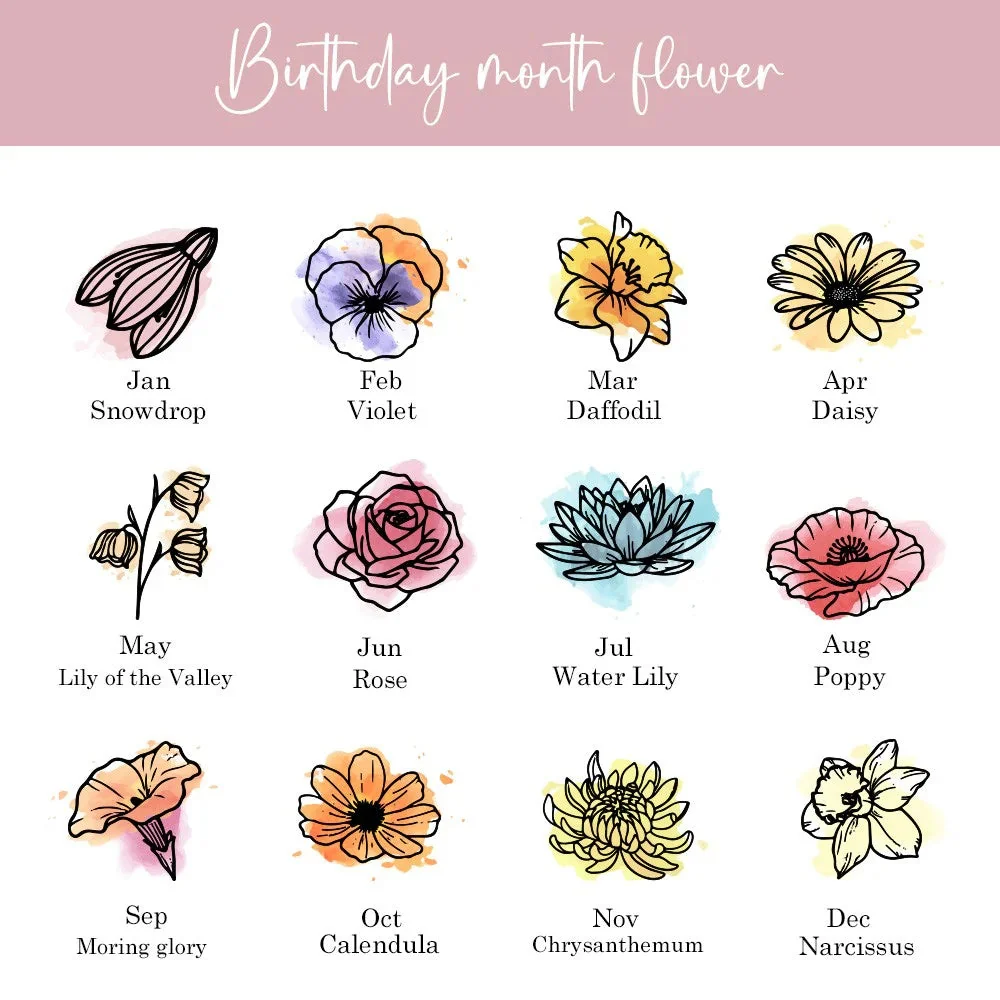 Personalized Heart Watercolor Birth Flowers Sweatshirt - Image 5
