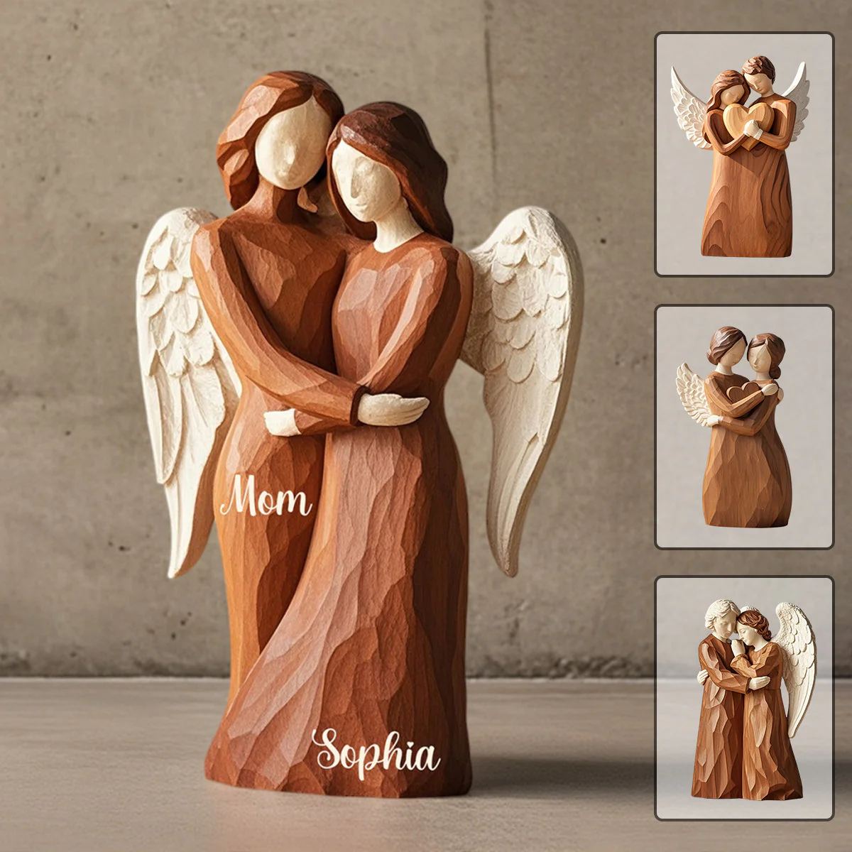 Personalized Heaven Angel Wings Hug Memorial Acrylic Plaque,Loss Of Loved One Gift - Image 4