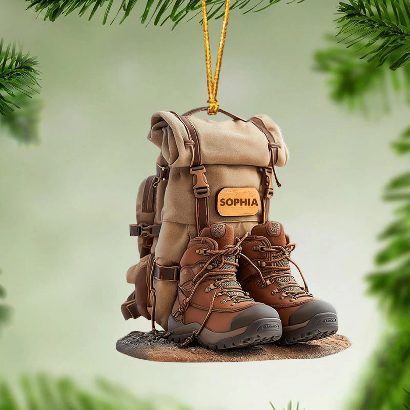 Personalized Hiking Acrylic Ornament Hiking Lovers Christmas Ornament - Image 2