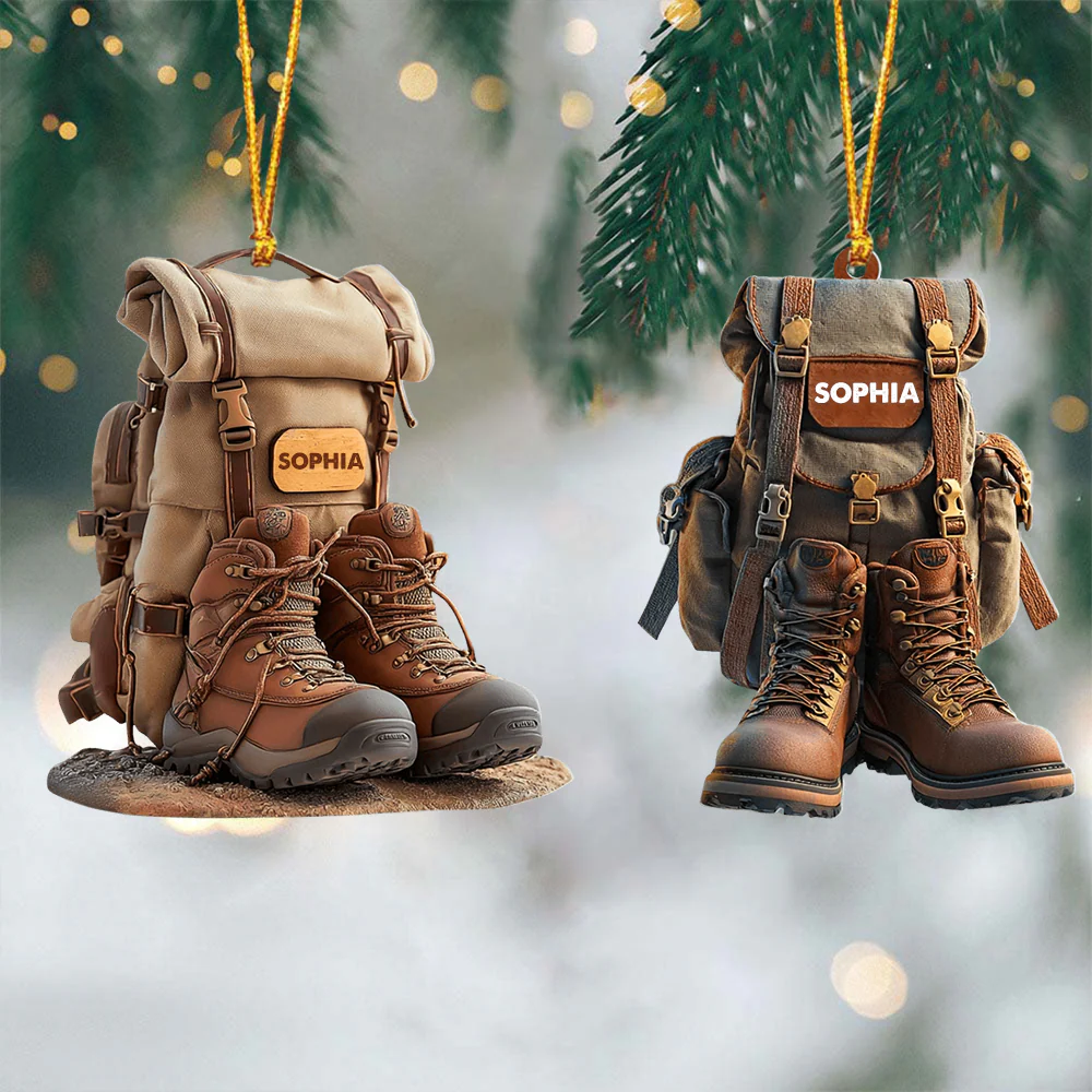 Personalized Hiking Acrylic Ornament Hiking Lovers Christmas Ornament - Image 3