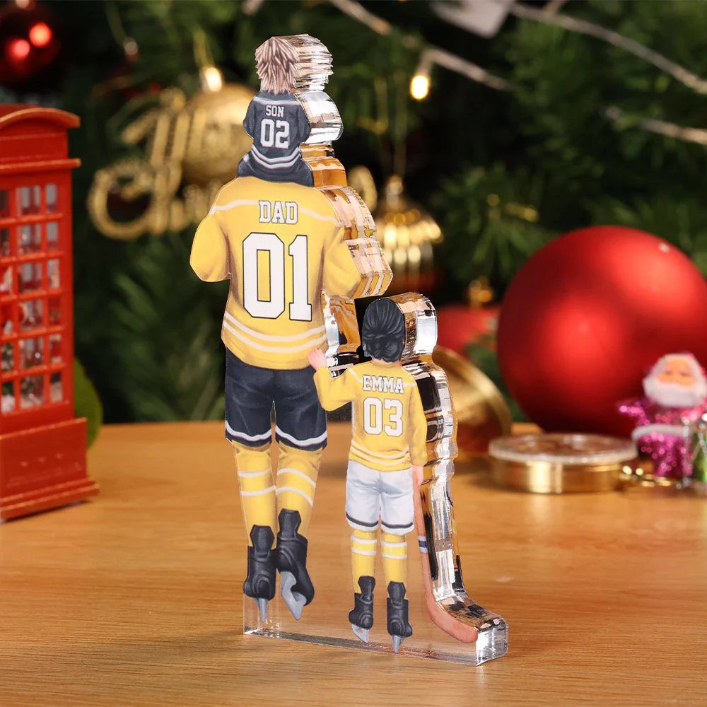 Personalized Hockey Dad & Kids Acrylic Plaque, Gift For Hockey Family - Image 2
