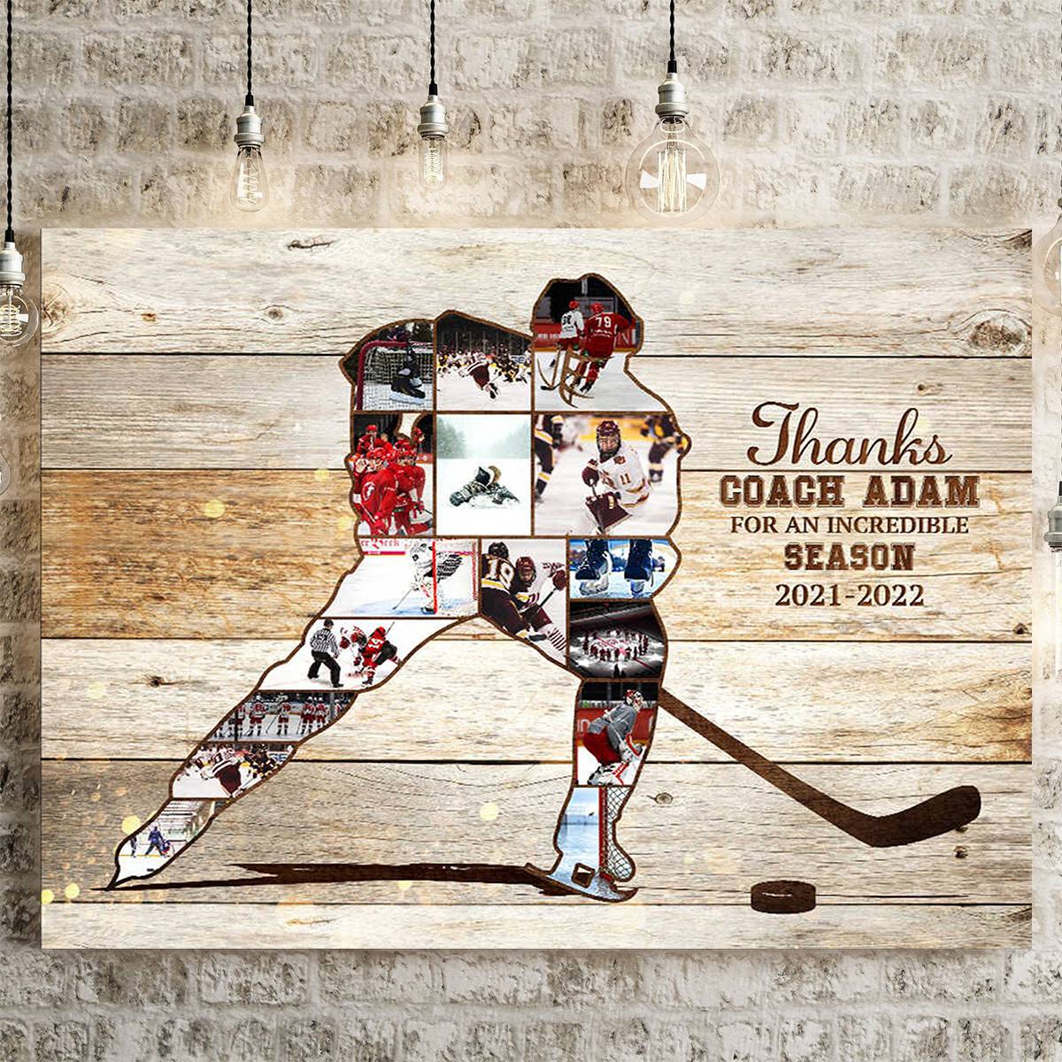 Personalized Hockey Player Photo Collage Poster, Hockey Coach Gift, Personalized Ice Hockey Sport Gift - Image 3