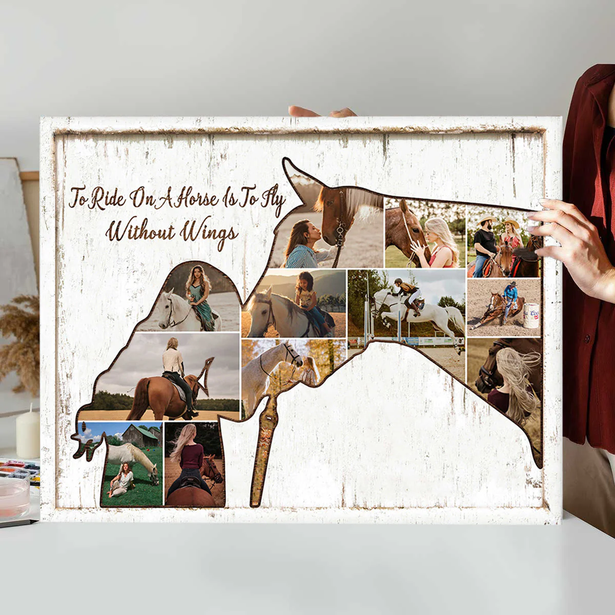 Personalized Horse and Girl Photo Collage, Horse Gifts For Women - Image 3