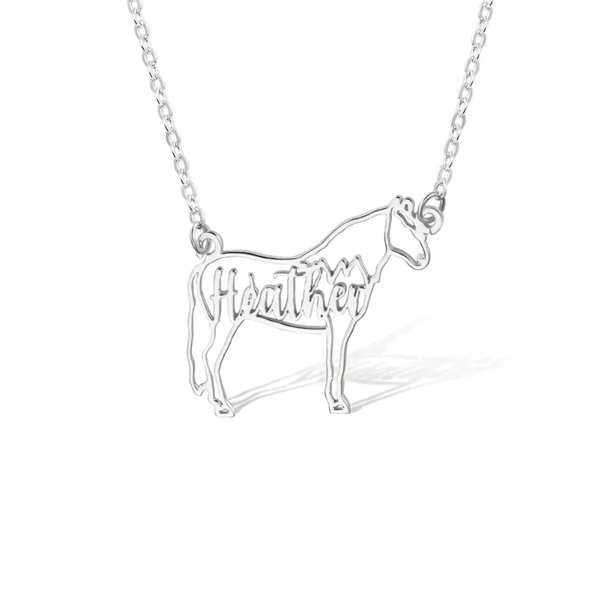 Personalized Horse Breed Necklace with Cursive Name - Image 12