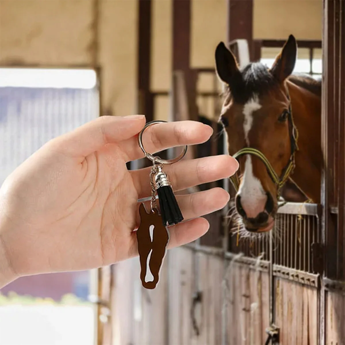 Personalized Horse Facial Marking Silhouette Acrylic Keychain Tassel Equestrians Horse Riding Accessory Gift for Horse Lover - Image 3