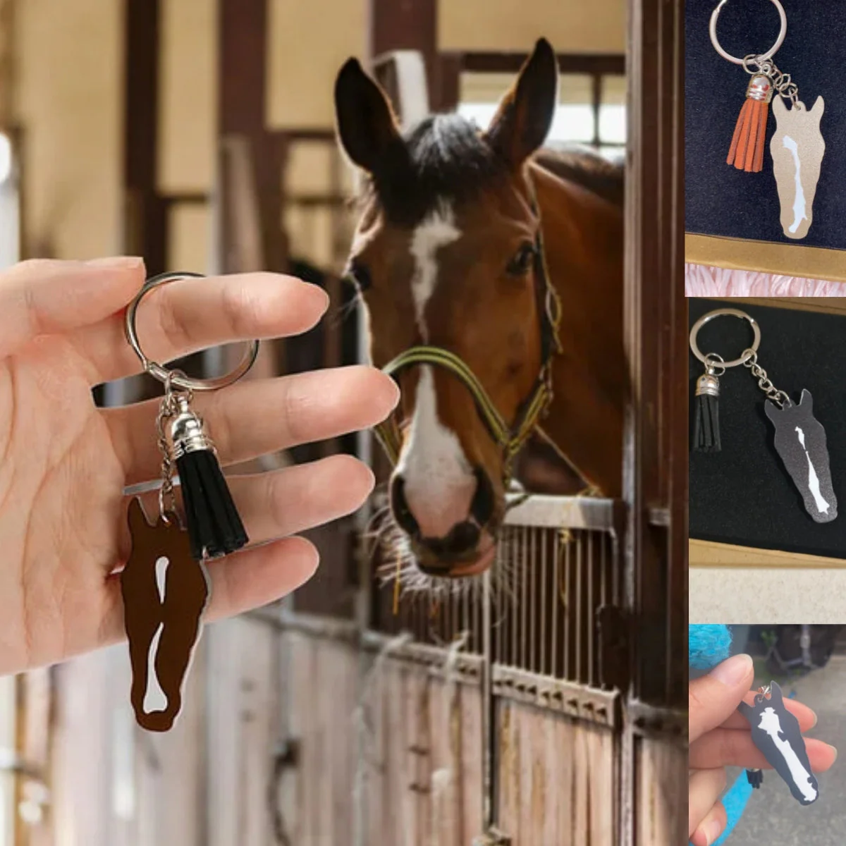 Personalized Horse Facial Marking Silhouette Acrylic Keychain Tassel Equestrians Horse Riding Accessory Gift for Horse Lover - Image 6
