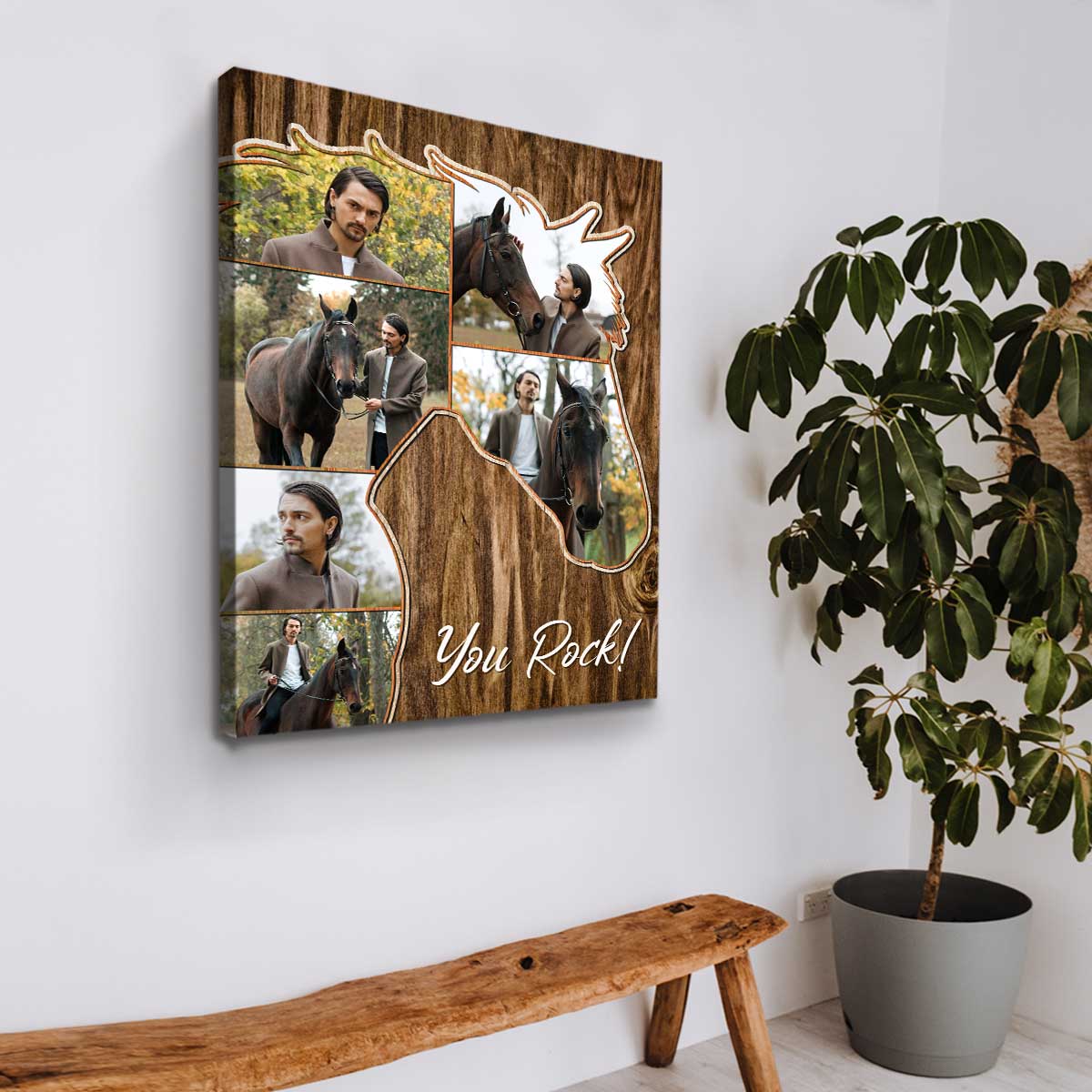 Personalized Horse Head Photo Collage Canvas Gifts For Horse Lover - Image 2