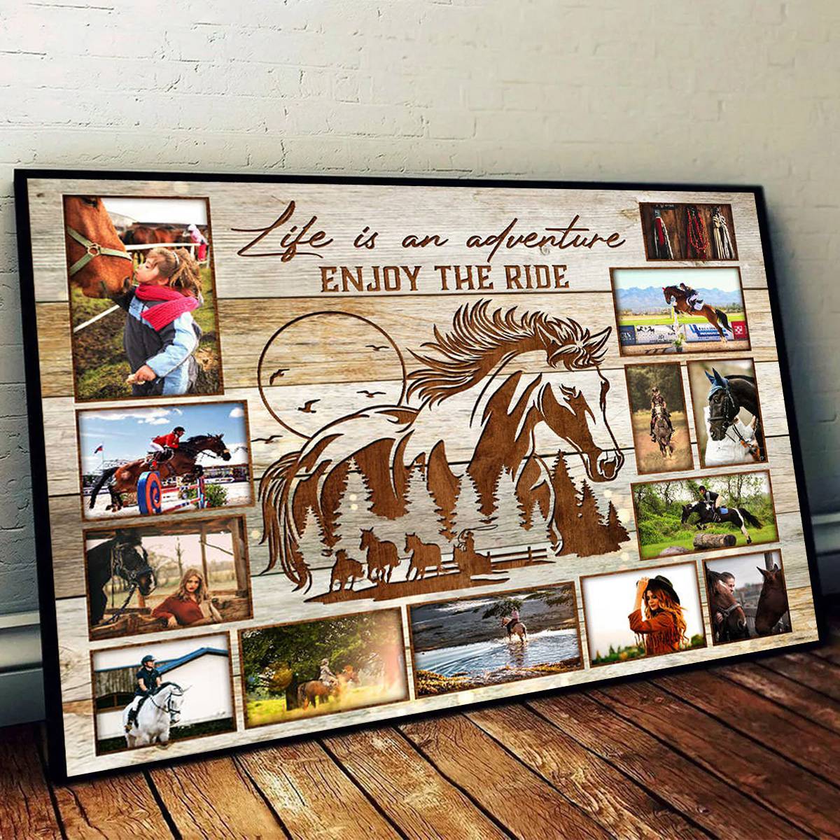 Personalized Horse Rider Photo Collage Canvas Poster, Gift For Equestrians, Horse Gift - Image 3