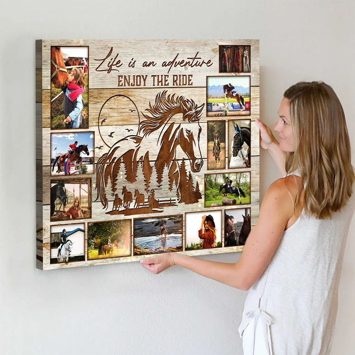 Personalized Horse Rider Photo Collage Canvas Poster, Gift For Equestrians, Horse Gift - Image 4