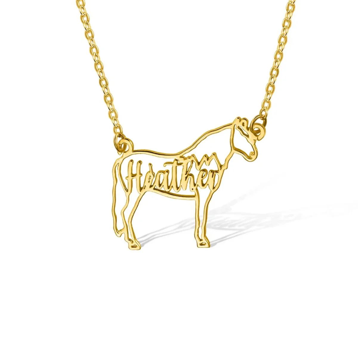 Personalized Horse Silhouette Necklace with Name Gift for Horse Lovers - Image 11
