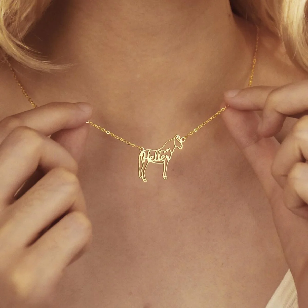 Personalized Horse Silhouette Necklace with Name Gift for Horse Lovers - Image 5