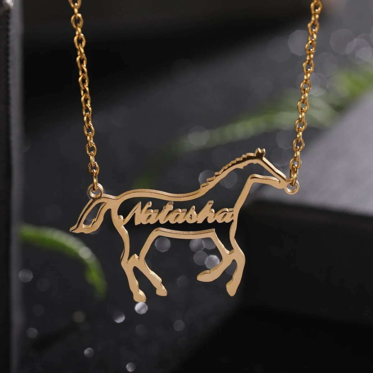 Personalized Horse Silhouette Necklace with Name Gift for Horse Lovers - Image 7
