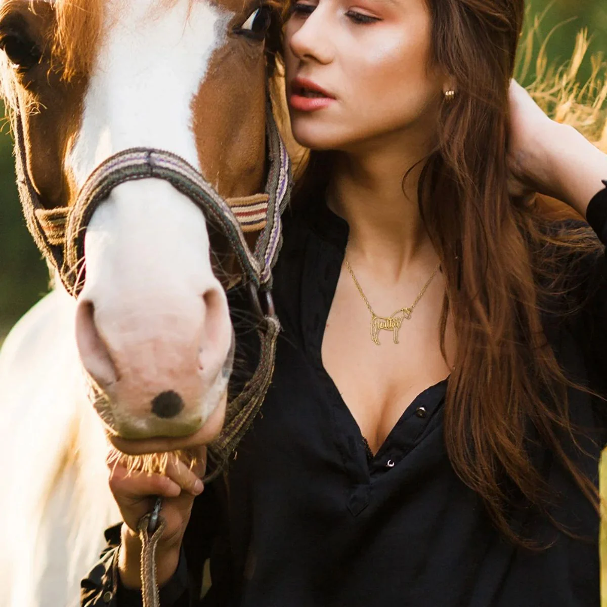 Personalized Horse Silhouette Necklace with Name Gift for Horse Lovers - Image 8